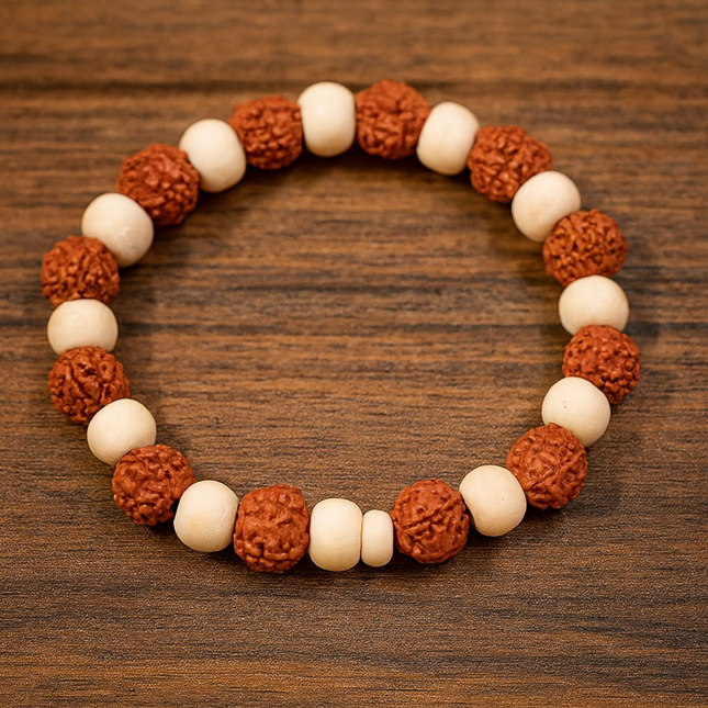 5 Mukhi Rudraksha Tulsi Band – for Protection & Positivity