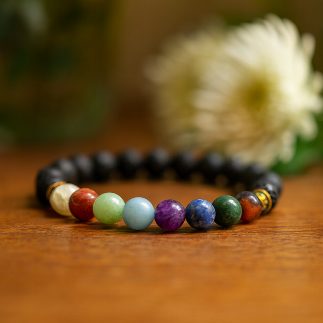 7 Chakra Lava Balance Band – for Chakra Balance & Positivity