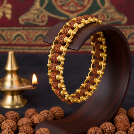 Gold Rudraksha Band (Plated) – for Protection & Positivity