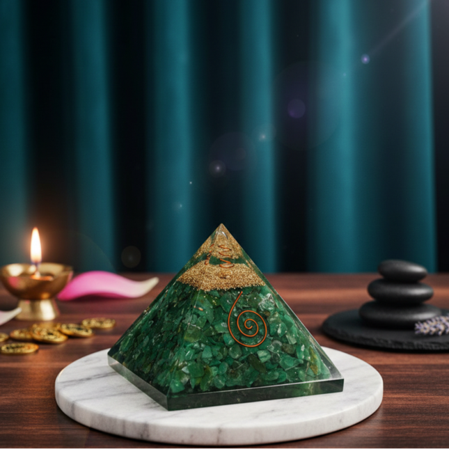 Green Jade Crystal Pyramid – for Harmony & Good Luck