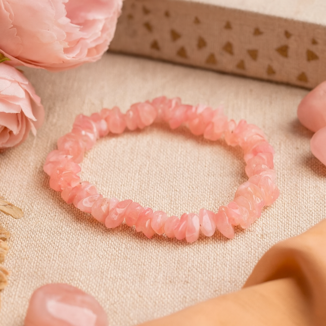 Rose Quartz Chip Bracelet – for Love & Harmony