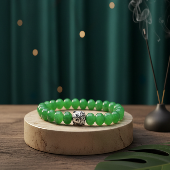 Green Jade Buddha Bracelet – for Harmony & Good Luck