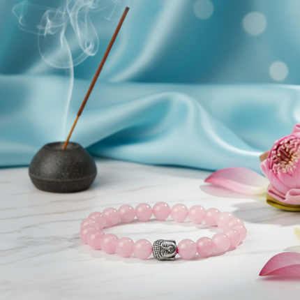 Rose Crystal Band with Buddha – for Love & Harmony
