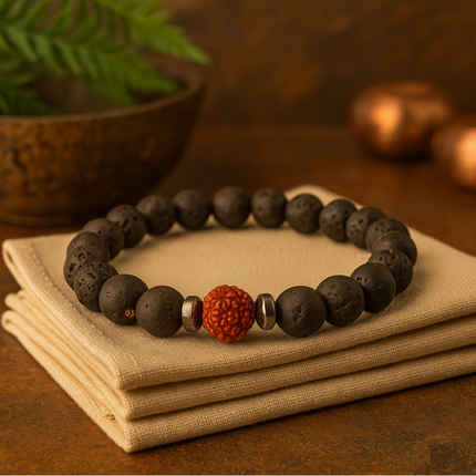 Sawan Siddh Lava Rudraksha Band – for Protection & Positivity
