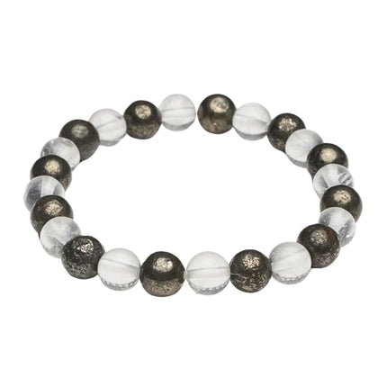 Raw Pyrite & Clear Quartz Band – for Wealth & Clarity