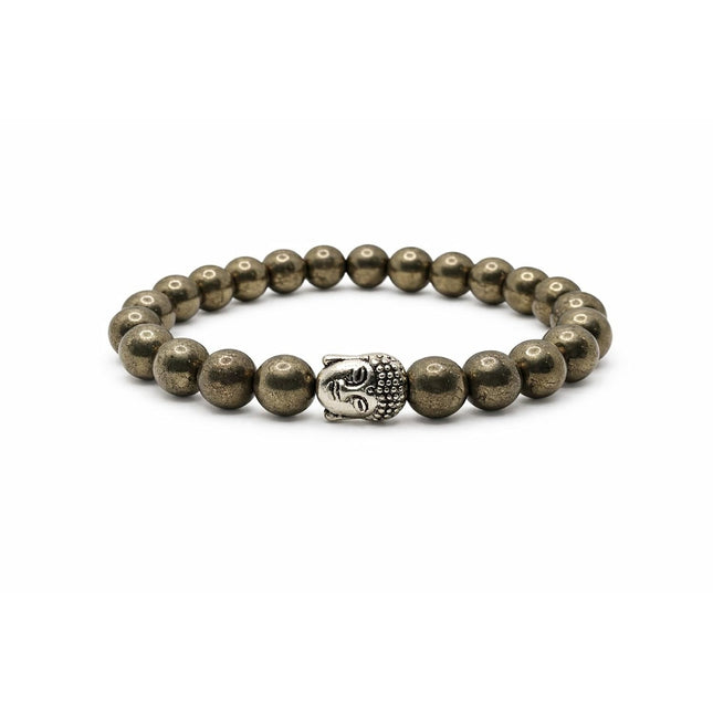 Pyrite Buddha Charm Bracelet – for Wealth & Prosperity