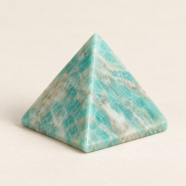 100% Pure Amazonite Crystal Pyramid — clean product view