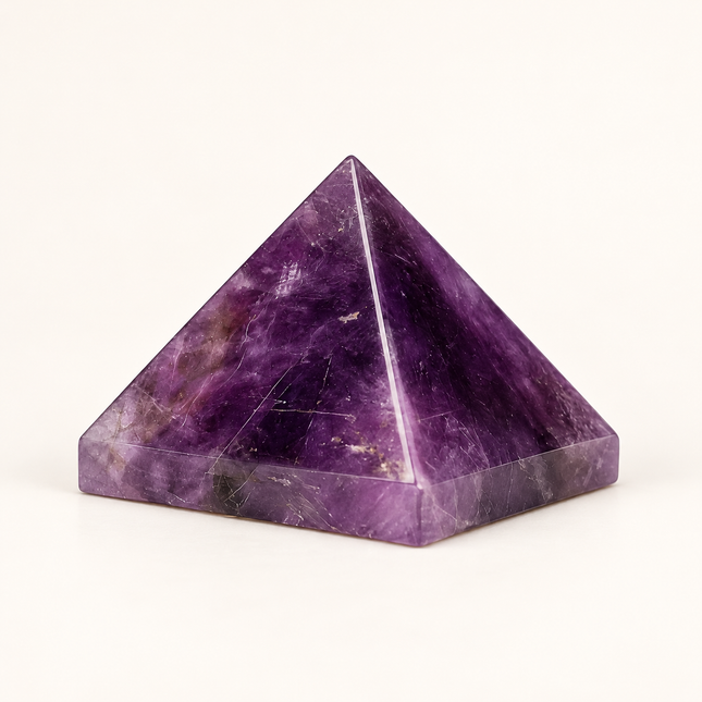 100% Pure Amethyst Crystal Pyramid — clean product view