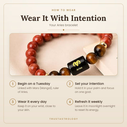 Aries Zodiac Red Jasper & Tiger Eye Band – how to wear and best day