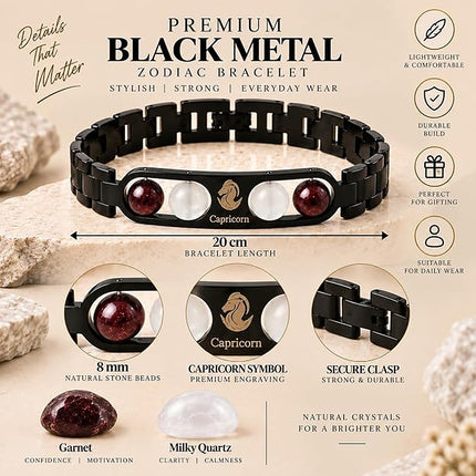 Capricorn Zodiac Metal Band – size and details
