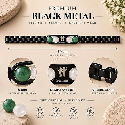 Gemini Zodiac Metal Band – size and details