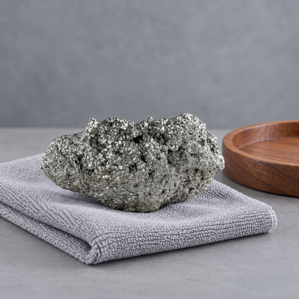Large Raw Pyrite Gemstone — safe care guidance