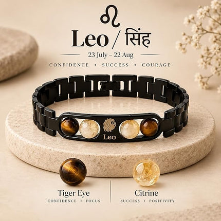 Leo Zodiac Metal Band – front view