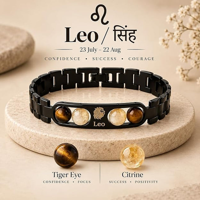 Leo Zodiac Metal Band – front view