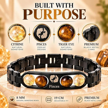 Pisces Zodiac Metal Band – size and details