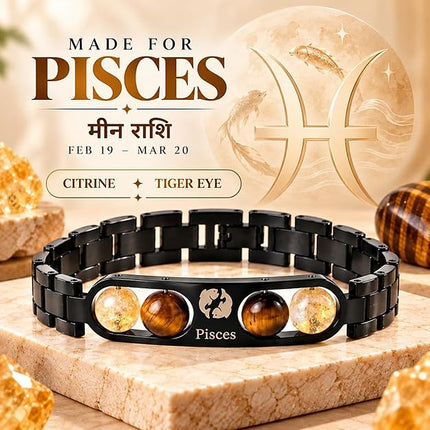 Pisces Zodiac Metal Band – styled view