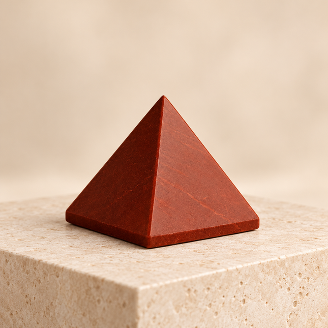 100% Pure Red Jasper Crystal Pyramid — clean product view