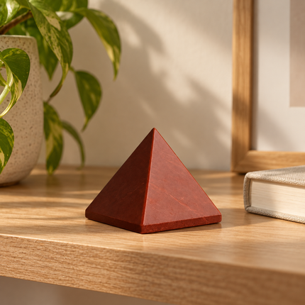 100% Pure Red Jasper Crystal Pyramid — placement example