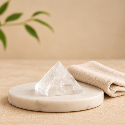 100% Pure Sphatik Crystal Pyramid — safe care guidance