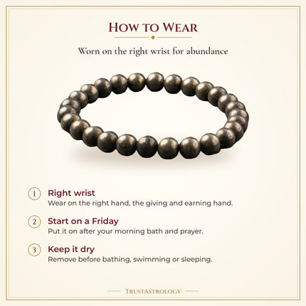 How to wear the Women's Pyrite Band (6mm Beads) – TrustAstrology guide