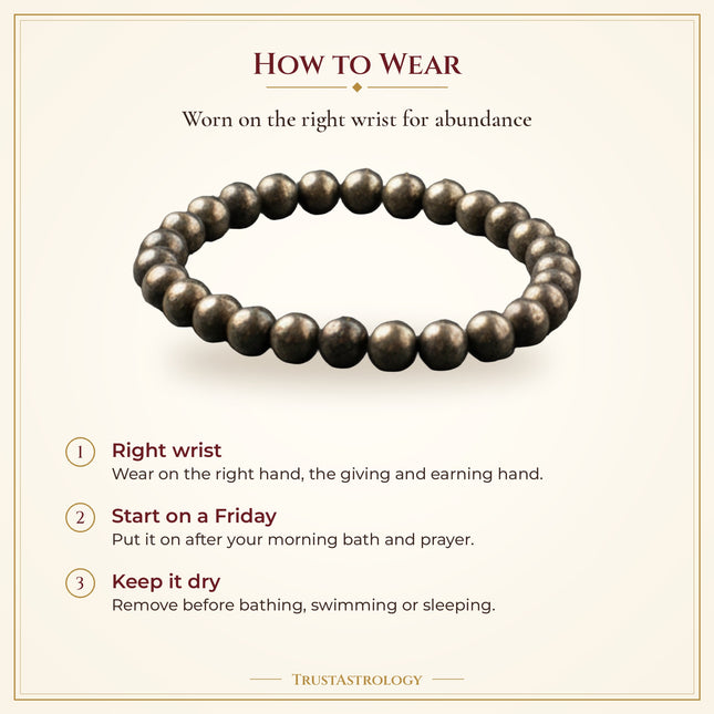 How to wear the Women's Pyrite Band (6mm Beads) – TrustAstrology guide