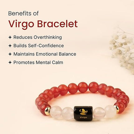 Virgo Zodiac Carnelian & Milky Quartz Band – benefits
