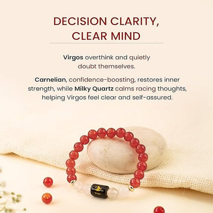 Virgo Zodiac Carnelian & Milky Quartz Band – why Virgos love it
